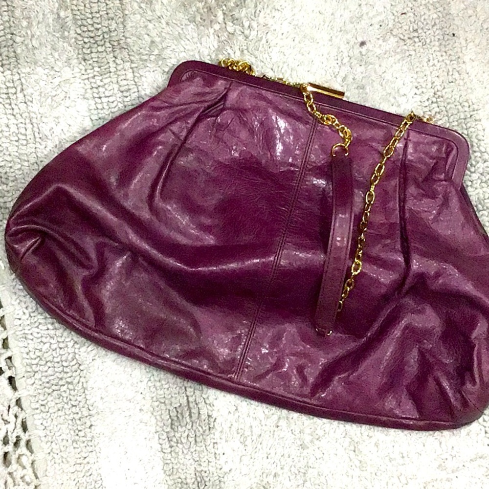 Preloved leather hobo purple bag in excellent condition